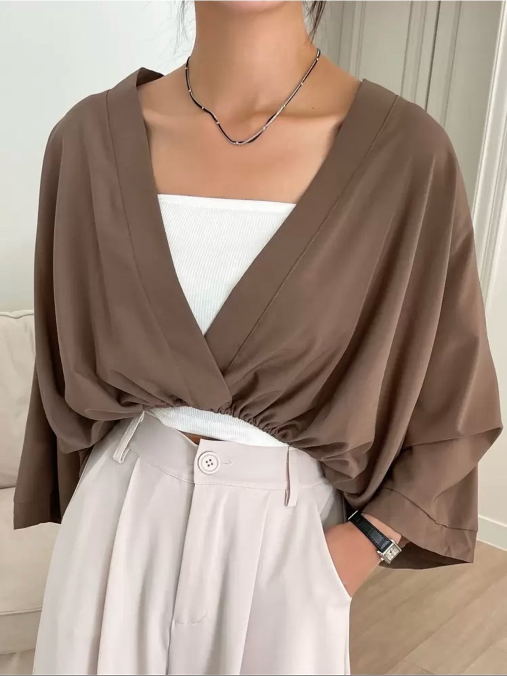 V-Neck Draped Top